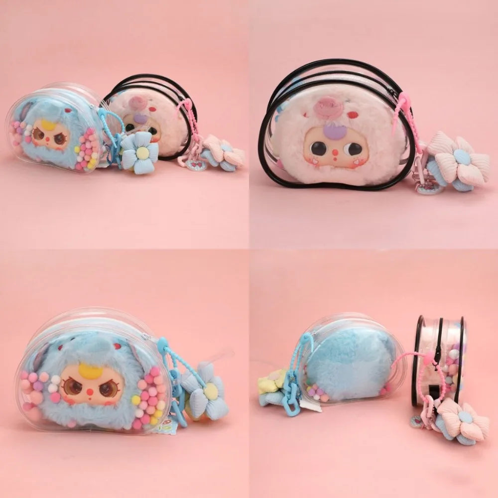 1Pcs Transparent Data Cable Storage Box Labubu Doll Display Bag Pendant Waterproof Travel Cosmetic Bag Beach Bag Storage Bag