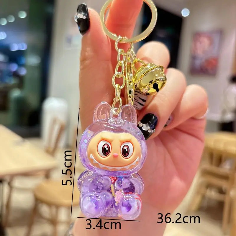 Cartoon Labubu Small Sheep Keychain Girls Backpack Pendant Car Key Chain Pendant Gift Cute Lamb Kawaii Bag Keyring wholesale