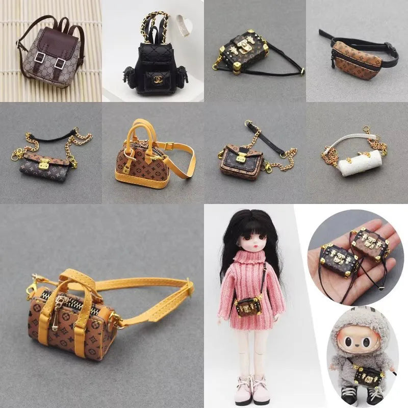 2024 Hot Labubu Doll Bag 20cm Cotton Doll Fashion Trend Crossbody Bag Shoulder Bag Handmade Exquisite Baby Bag Girls Toys