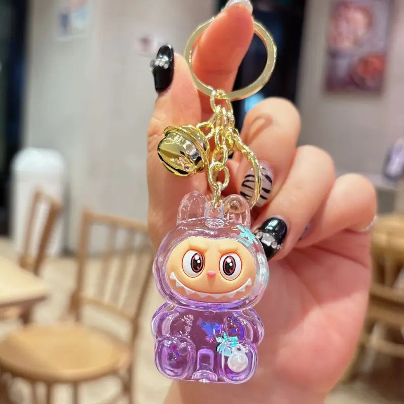 Cartoon Labubu Small Sheep Keychain Girls Backpack Pendant Car Key Chain Pendant Gift Cute Lamb Kawaii Bag Keyring wholesale