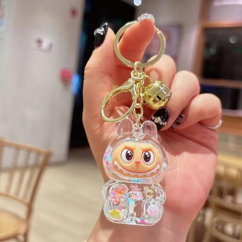 Cartoon Labubu Small Sheep Keychain Girls Backpack Pendant Car Key Chain Pendant Gift Cute Lamb Kawaii Bag Keyring wholesale