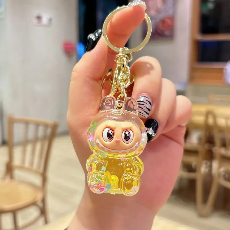 Cartoon Labubu Small Sheep Keychain Girls Backpack Pendant Car Key Chain Pendant Gift Cute Lamb Kawaii Bag Keyring wholesale