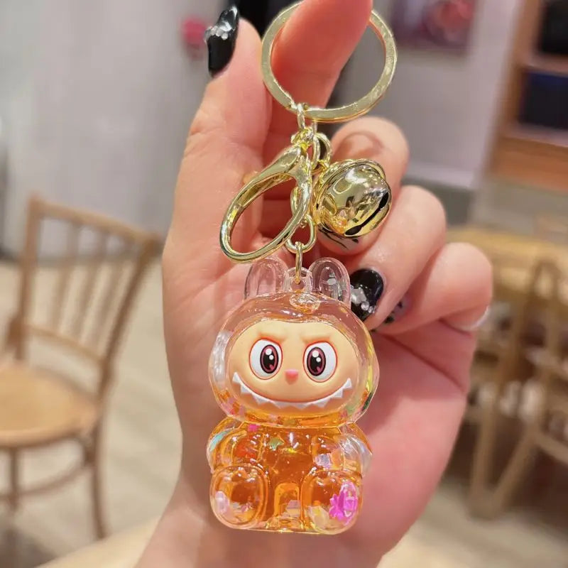 Cartoon Labubu Small Sheep Keychain Girls Backpack Pendant Car Key Chain Pendant Gift Cute Lamb Kawaii Bag Keyring wholesale