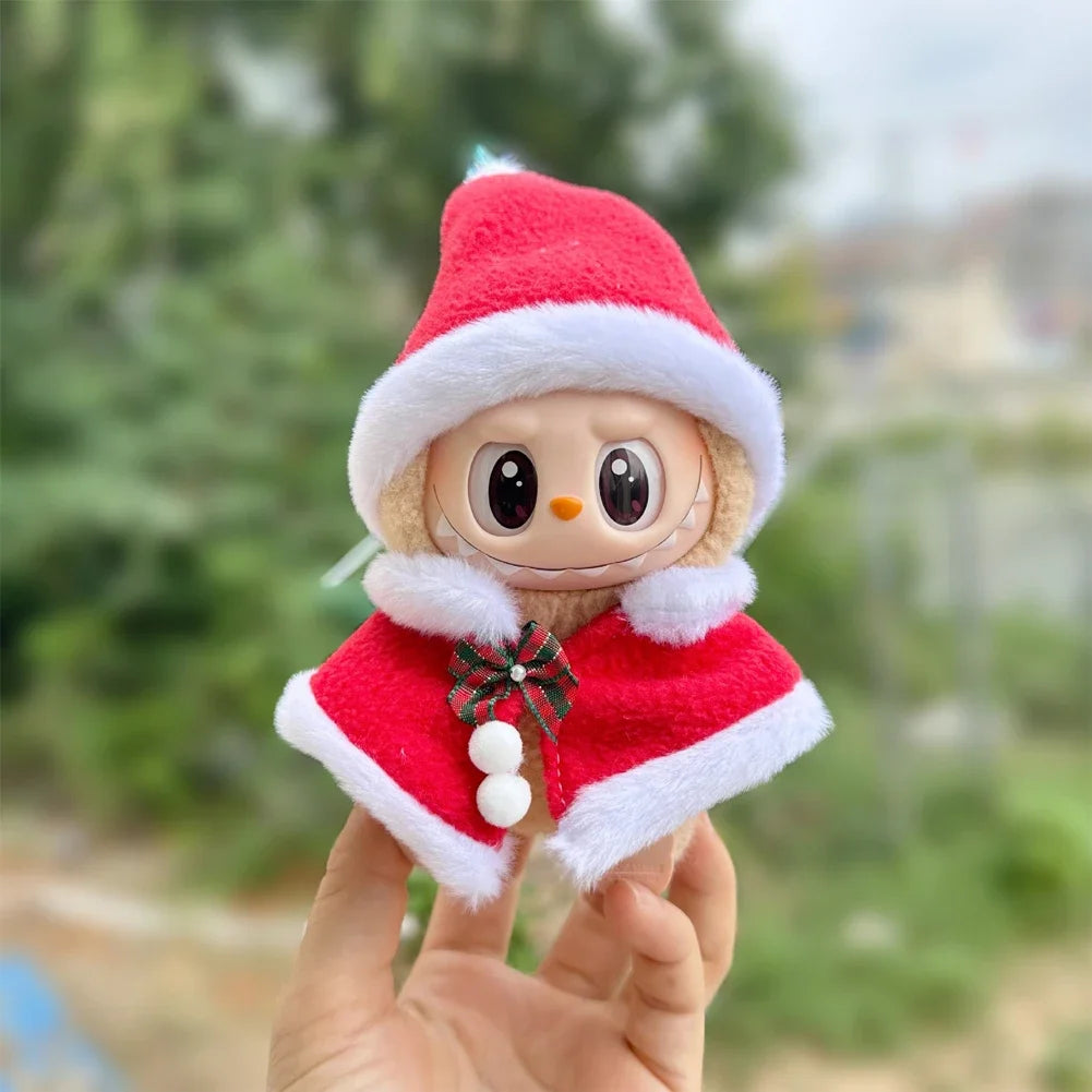 17cm Mini Plush Doll'S Clothes Outfit Accessories for Labubu Idol V1 V2 Christmas Cookie Man Sweater Hat Clothing New Year Gift