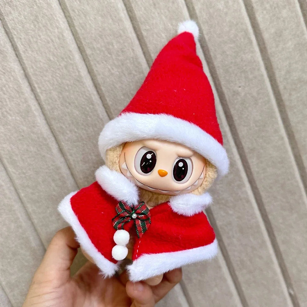 17cm Mini Plush Doll'S Clothes Outfit Accessories for Labubu Idol V1 V2 Christmas Cookie Man Sweater Hat Clothing New Year Gift