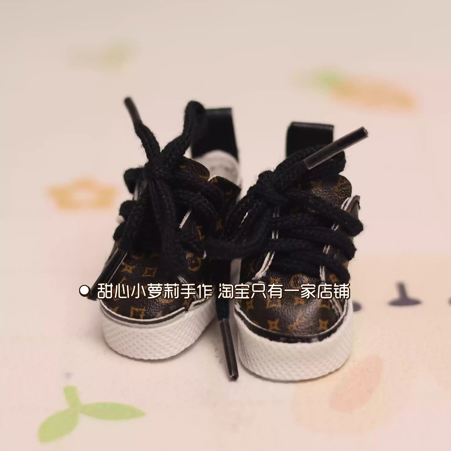 17cm Labubu Doll Shoes Original Design Personalized Customization Leather Shoes Doll Black White Shoes Creative Christmas Gift