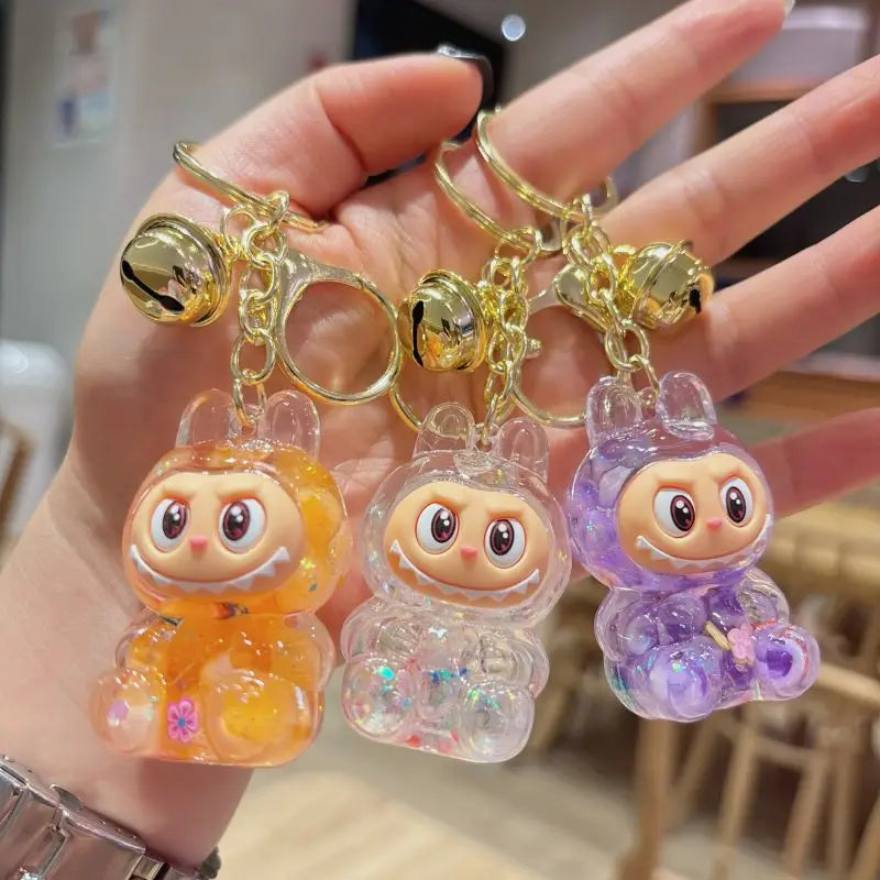 Cartoon Labubu Small Sheep Keychain Girls Backpack Pendant Car Key Chain Pendant Gift Cute Lamb Kawaii Bag Keyring wholesale