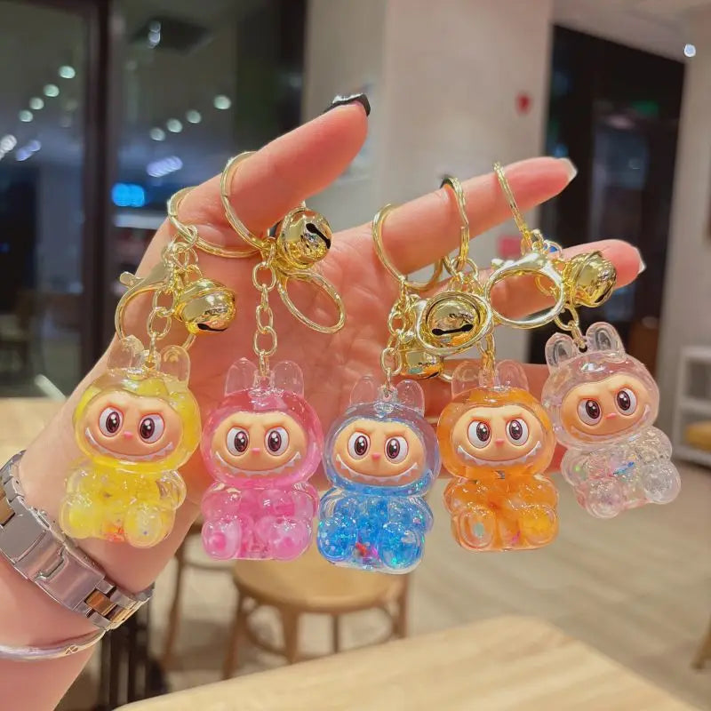 Cartoon Labubu Small Sheep Keychain Girls Backpack Pendant Car Key Chain Pendant Gift Cute Lamb Kawaii Bag Keyring wholesale