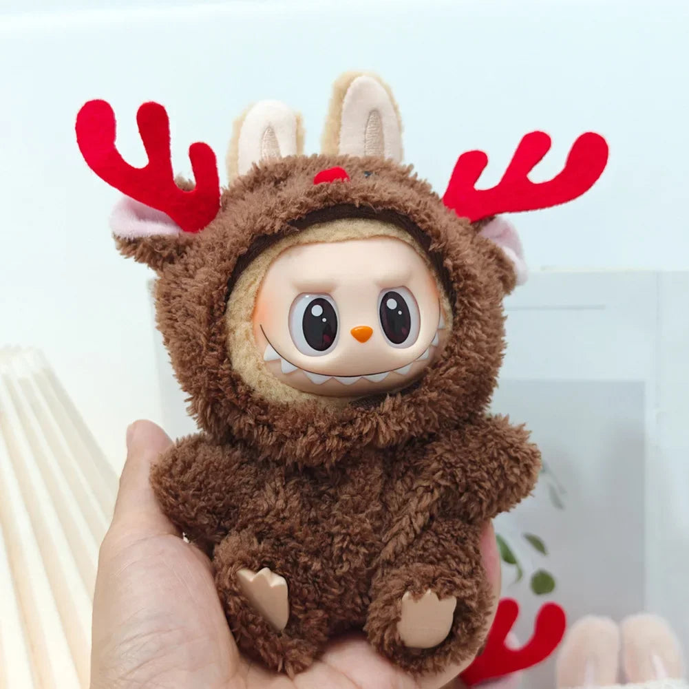 17cm Mini Plush Doll'S Clothes Outfit Accessories for Labubu Idol V1 V2 Christmas Cookie Man Sweater Hat Clothing New Year Gift