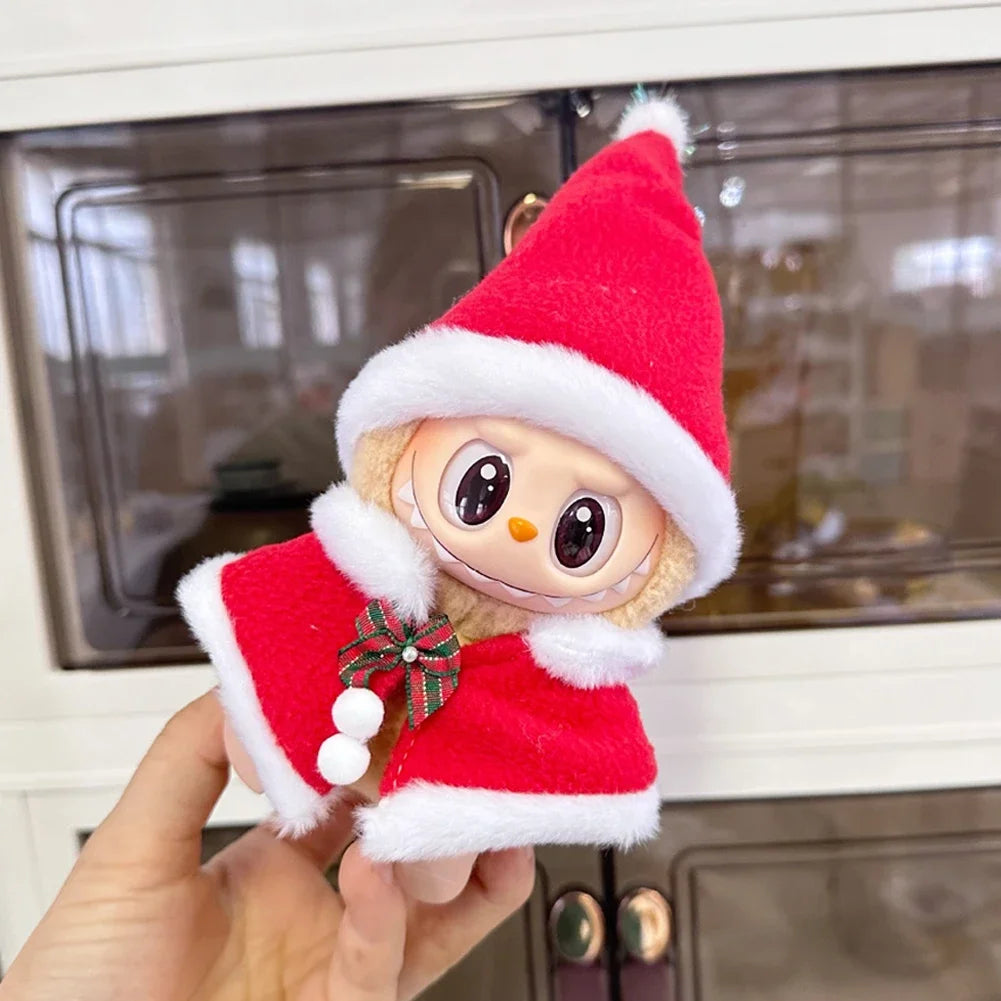 17cm Mini Plush Doll'S Clothes Outfit Accessories for Labubu Idol V1 V2 Christmas Cookie Man Sweater Hat Clothing New Year Gift