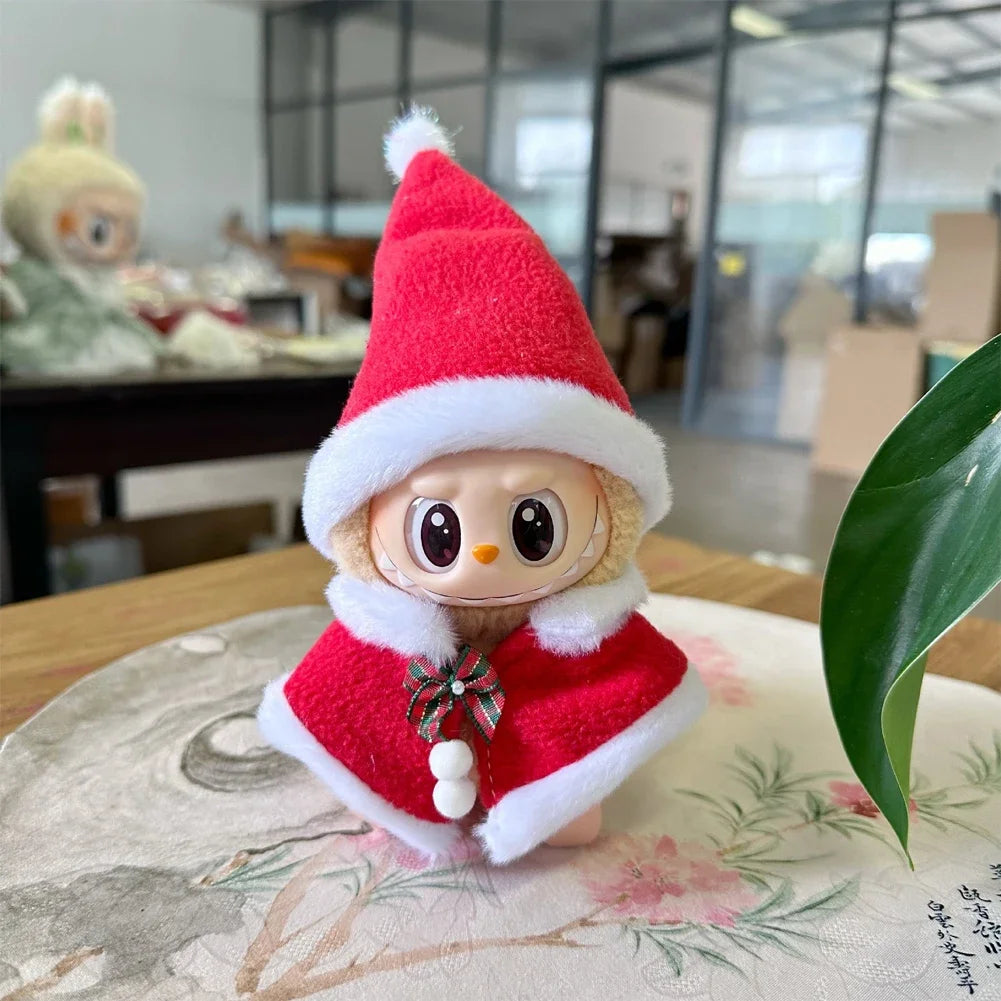 17cm Mini Plush Doll'S Clothes Outfit Accessories for Labubu Idol V1 V2 Christmas Cookie Man Sweater Hat Clothing New Year Gift