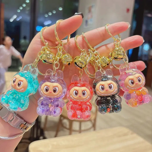 Cartoon Labubu Small Sheep Keychain Girls Backpack Pendant Car Key Chain Pendant Gift Cute Lamb Kawaii Bag Keyring wholesale