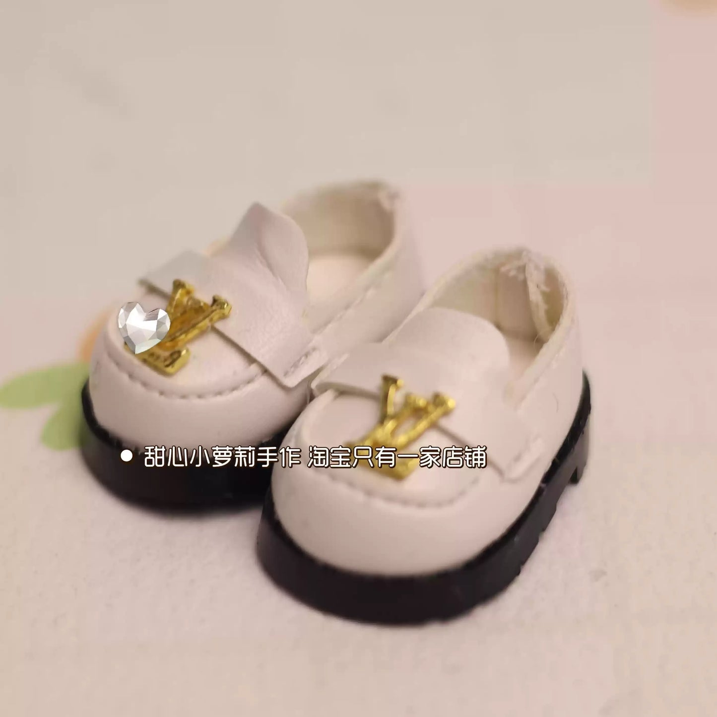 17cm Labubu Doll Shoes Original Design Personalized Customization Leather Shoes Doll Black White Shoes Creative Christmas Gift