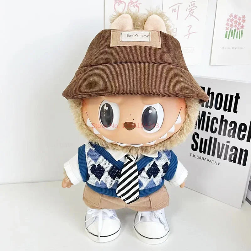 LABUBU FLIP WITH ME Vinyl Doll Clothes 40cm Labubu Skirt High end Customized Doll Academy Style Clothes Canvas Shoes