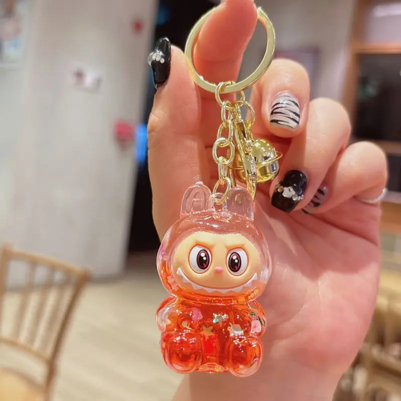 Cartoon Labubu Small Sheep Keychain Girls Backpack Pendant Car Key Chain Pendant Gift Cute Lamb Kawaii Bag Keyring wholesale