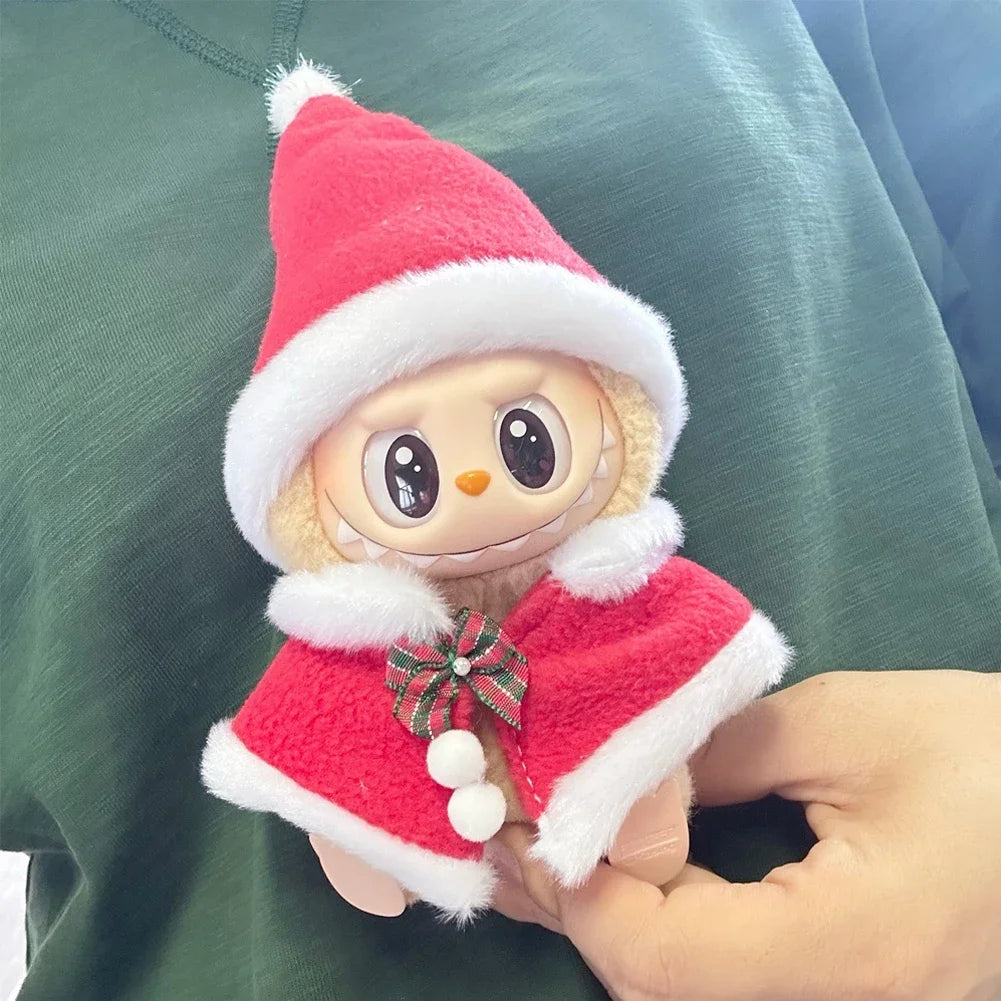 17cm Mini Plush Doll'S Clothes Outfit Accessories for Labubu Idol V1 V2 Christmas Cookie Man Sweater Hat Clothing New Year Gift